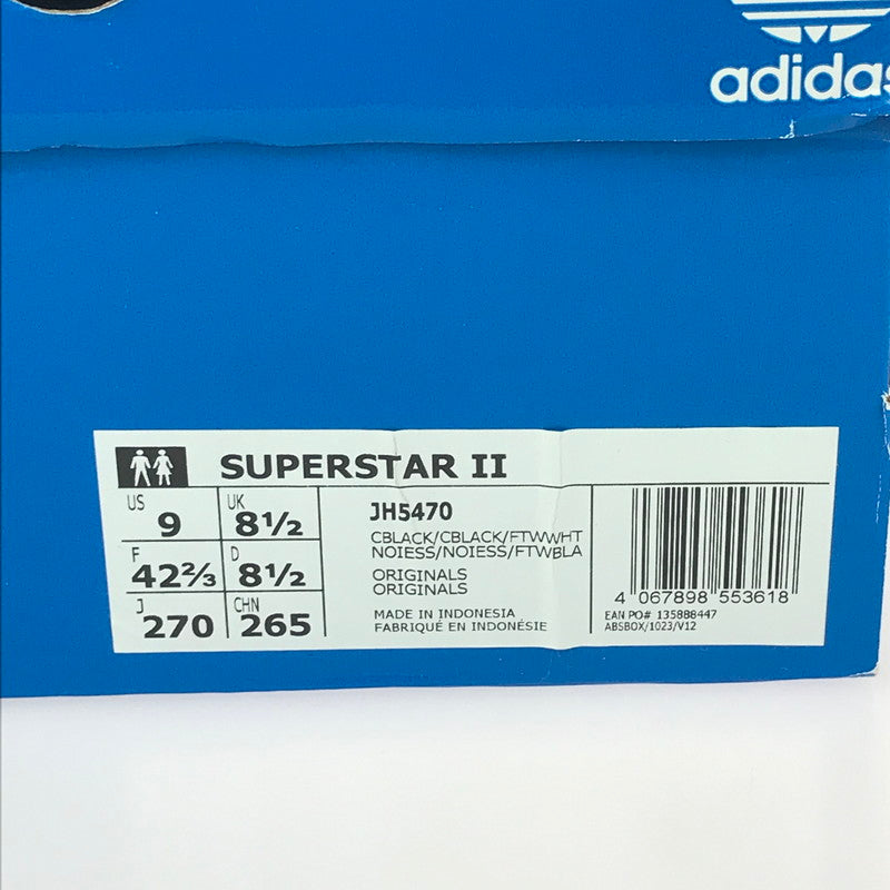【中古品】【メンズ】 adidas アディダス SUPERSTARⅡ JH5470 スーパースター 2 スニーカー 靴 161-251211-rt-17-tag サイズ：27cm US 9 カラー：ブラック 万代Net店