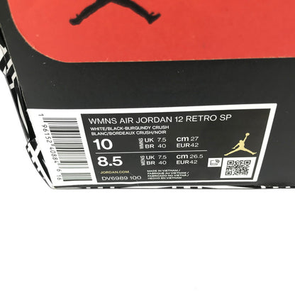 【中古品】【メンズ】 NIKE ナイキ × A MA MANIERE アママニエール WOMEN'S AIR JORDAN 12 WHITE AND BURGUNDY CRUSH ウィメンズ エアジョーダン12 160-251217-rt-14-tag サイズ：27cm US10 カラー：WHITE/BLACK-BURGUNDY CRUSH 万代Net店