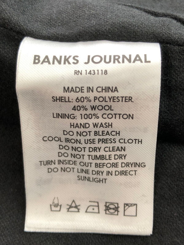 【中古美品】【メンズ】 BANKS JOURNAL バンクス ジャーナル BROOKLYN TRENCH JACKET ブルックリン トレンチコート アウター 142-251210-na-07-tag サイズ：L カラー：ブラック 万代Net店