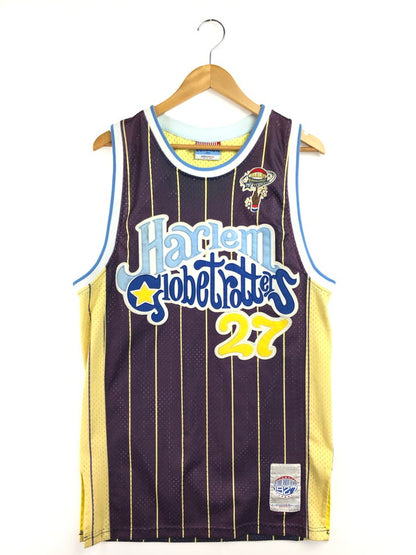 【中古品】【メンズ】 PLATINUM FUBU プラチナム フブ × HARLEM GLOBETROTTERS ハーレム グローブトロッターズ GAME SHIRT ゲームシャツ 韓国製 146-260509-na-13-tag サイズ：M カラー：パープル/イエロー 万代Net店