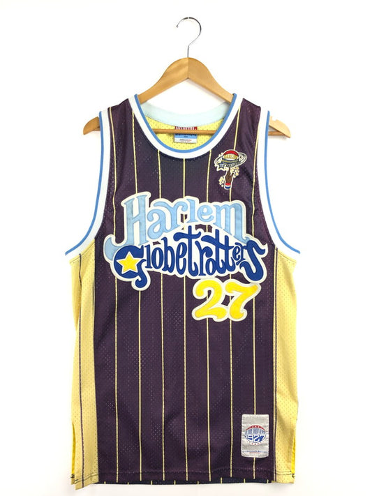 【中古品】【メンズ】 PLATINUM FUBU プラチナム フブ × HARLEM GLOBETROTTERS ハーレム グローブトロッターズ GAME SHIRT ゲームシャツ 韓国製 146-260509-na-13-tag サイズ：M カラー：パープル/イエロー 万代Net店