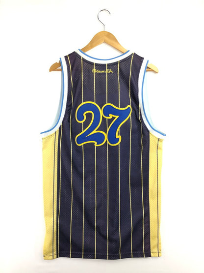 【中古品】【メンズ】 PLATINUM FUBU プラチナム フブ × HARLEM GLOBETROTTERS ハーレム グローブトロッターズ GAME SHIRT ゲームシャツ 韓国製 146-260509-na-13-tag サイズ：M カラー：パープル/イエロー 万代Net店