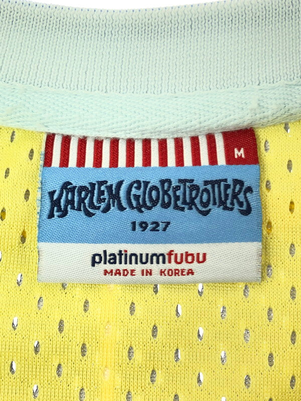 【中古品】【メンズ】 PLATINUM FUBU プラチナム フブ × HARLEM GLOBETROTTERS ハーレム グローブトロッターズ GAME SHIRT ゲームシャツ 韓国製 146-260509-na-13-tag サイズ：M カラー：パープル/イエロー 万代Net店