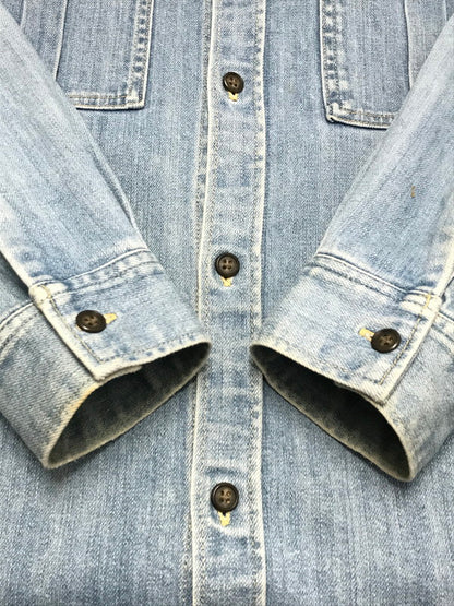 【中古品】【メンズ】 A.P.C. アーペーセー L/S DENIM WORK SHIRT ロングスリーブ デニム ワーク シャツ トップス 141-251213-rt-16-tag サイズ：M カラー：ライトブルー 万代Net店