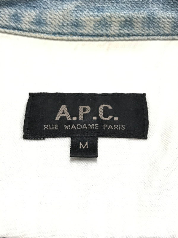 【中古品】【メンズ】 A.P.C. アーペーセー L/S DENIM WORK SHIRT ロングスリーブ デニム ワーク シャツ トップス 141-251213-rt-16-tag サイズ：M カラー：ライトブルー 万代Net店