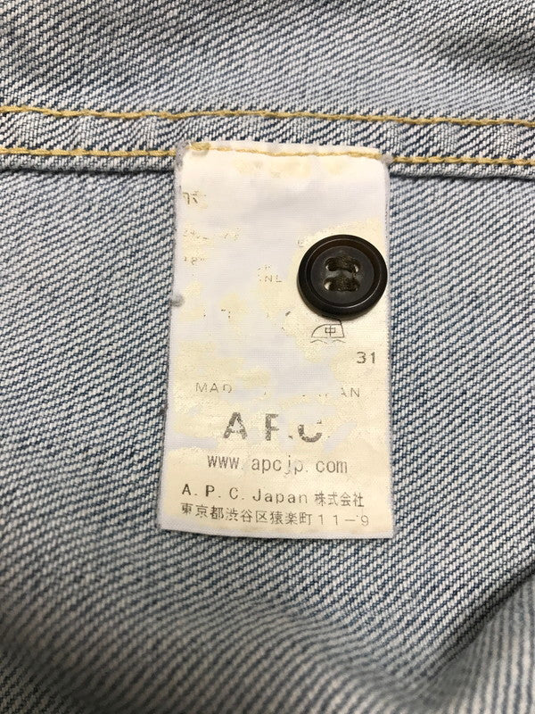 【中古品】【メンズ】 A.P.C. アーペーセー L/S DENIM WORK SHIRT ロングスリーブ デニム ワーク シャツ トップス 141-251213-rt-16-tag サイズ：M カラー：ライトブルー 万代Net店