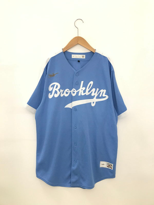 【中古品】【メンズ】 NIKE ナイキ BROOKLYN DODGERS JACKIE ROBINSON GAME SHIRT ブルックリン ドジャース ジャッキー ロビンソン ゲームシャツ トップス 148-251213-rt-11-tag サイズ：L カラー：ライトブルー 万代Net店