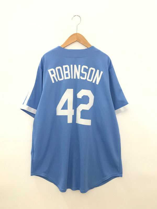 【中古品】【メンズ】 NIKE ナイキ BROOKLYN DODGERS JACKIE ROBINSON GAME SHIRT ブルックリン ドジャース ジャッキー ロビンソン ゲームシャツ トップス 148-251213-rt-11-tag サイズ：L カラー：ライトブルー 万代Net店