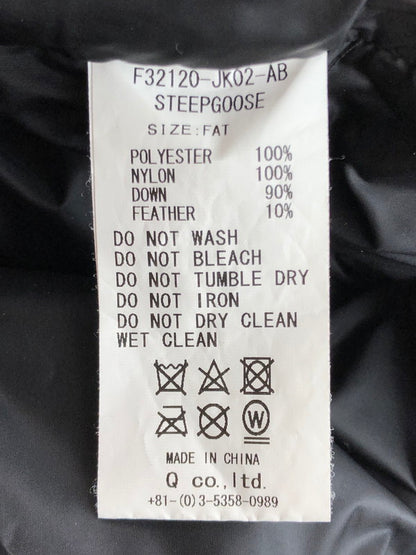 【現状渡し品】【メンズ】 FAT エフエーティー STEEPGOOSE DOWN JACKET F32120-JK02-AB スティープグース ダウンジャケット アウター 142-251210-na-10-tag サイズ：FAT カラー：イエロー 万代Net店