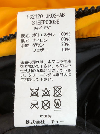 【現状渡し品】【メンズ】 FAT エフエーティー STEEPGOOSE DOWN JACKET F32120-JK02-AB スティープグース ダウンジャケット アウター 142-251210-na-10-tag サイズ：FAT カラー：イエロー 万代Net店