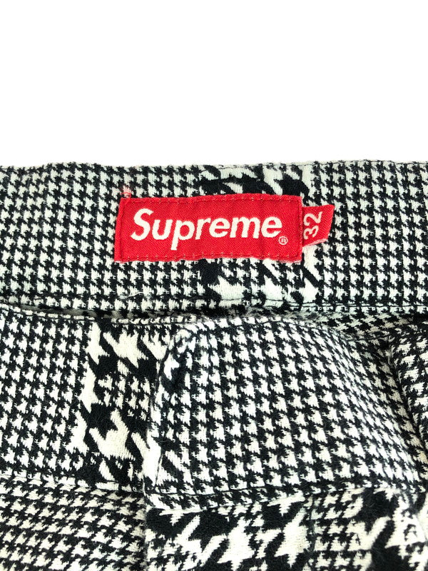 【中古品】【メンズ】 Supreme シュプリーム 20AW WORK PANT BLACK HOUNDSTOOTH 千鳥格子柄 ワークパンツ 149-251229-rt-09-tag サイズ：32 カラー：ホワイト/ブラック 万代Net店