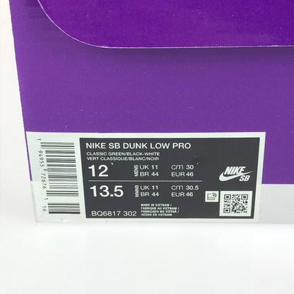【中古品】【メンズ】 NIKE SB ナイキエスビー DUNK LOW PRO BLACK AND CLASSIC GREEN BQ6817-302 ダンク ロー プロ スニーカー 靴 160-251211-rt-15-tag サイズ：30cm US 12 カラー：CLASSIC GREEN/BLACK 万代Net店