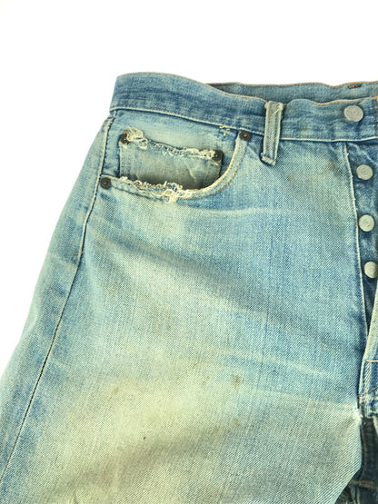 【現状渡し品】【メンズ】 Levi's リーバイス SMALL-E DENIM PANTS スモール イー デニムパンツ 刻印6 通常R 黒カン 66前期 60S-70S 501 ジーンズ 157-251213-rt-09-tag サイズ：表記消え 下記参照 カラー：ライトインディゴ 万代Net店