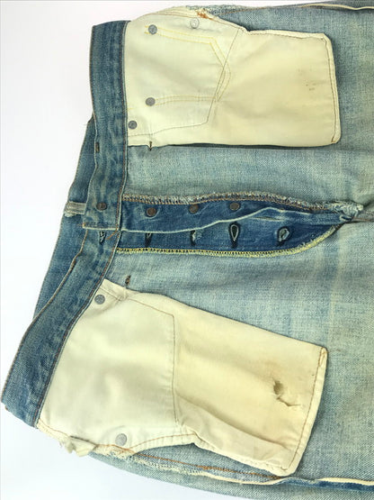 【現状渡し品】【メンズ】 Levi's リーバイス SMALL-E DENIM PANTS スモール イー デニムパンツ 刻印6 通常R 黒カン 66前期 60S-70S 501 ジーンズ 157-251213-rt-09-tag サイズ：表記消え 下記参照 カラー：ライトインディゴ 万代Net店