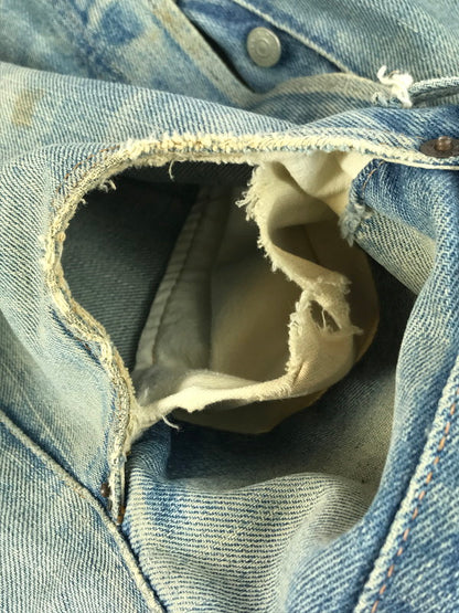 【現状渡し品】【メンズ】 Levi's リーバイス SMALL-E DENIM PANTS スモール イー デニムパンツ 刻印6 通常R 黒カン 66前期 60S-70S 501 ジーンズ 157-251213-rt-09-tag サイズ：表記消え 下記参照 カラー：ライトインディゴ 万代Net店