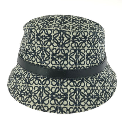 【中古品】【レディース】 LOEWE ロエベ アナグラム バケットハット K820HB1X07 ジャカード カーフ スペイン製 帽子 183-251212-yy-02-tag サイズ：57 カラー：ネイビー/ブラック 万代Net店