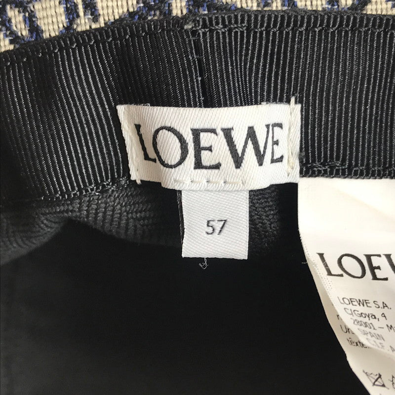 【中古品】【レディース】 LOEWE ロエベ アナグラム バケットハット K820HB1X07 ジャカード カーフ スペイン製 帽子 183-251212-yy-02-tag サイズ：57 カラー：ネイビー/ブラック 万代Net店
