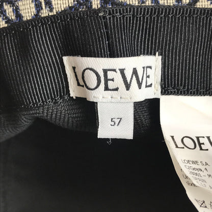 【中古品】【レディース】 LOEWE ロエベ アナグラム バケットハット K820HB1X07 ジャカード カーフ スペイン製 帽子 183-251212-yy-02-tag サイズ：57 カラー：ネイビー/ブラック 万代Net店