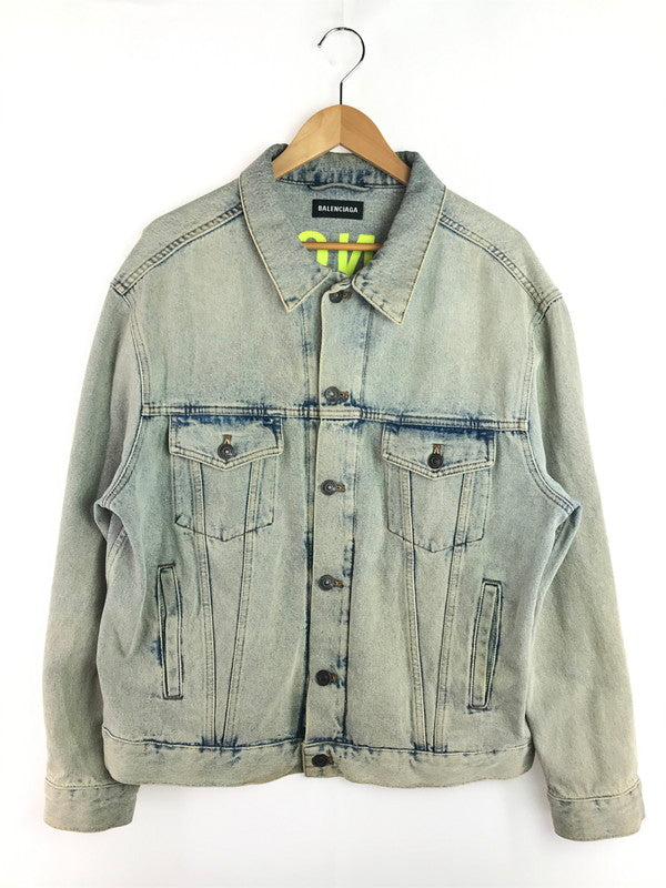 【中古品】【メンズ】 BALENCIAGA バレンシアガ BACK LOGO CRUSH DENIM JACKET 557351 バックロゴ クラッシュ デニムジャケット 141-251211-rt-10-tag サイズ：46 カラー：ライトインディゴ 万代Net店