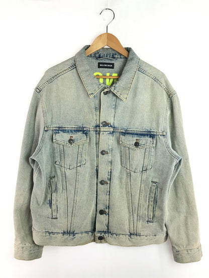 【中古品】【メンズ】 BALENCIAGA バレンシアガ BACK LOGO CRUSH DENIM JACKET 557351 バックロゴ クラッシュ デニムジャケット 141-251211-rt-10-tag サイズ：46 カラー：ライトインディゴ 万代Net店