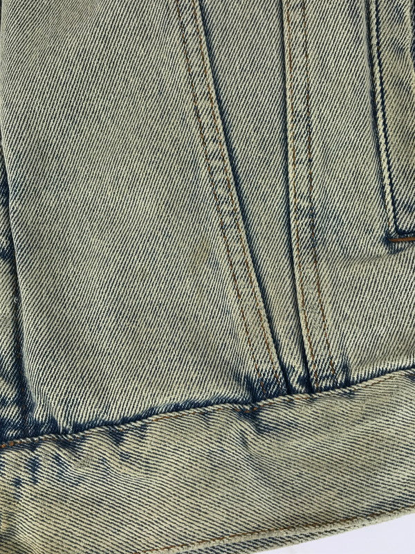 【中古品】【メンズ】 BALENCIAGA バレンシアガ BACK LOGO CRUSH DENIM JACKET 557351 バックロゴ クラッシュ デニムジャケット 141-251211-rt-10-tag サイズ：46 カラー：ライトインディゴ 万代Net店