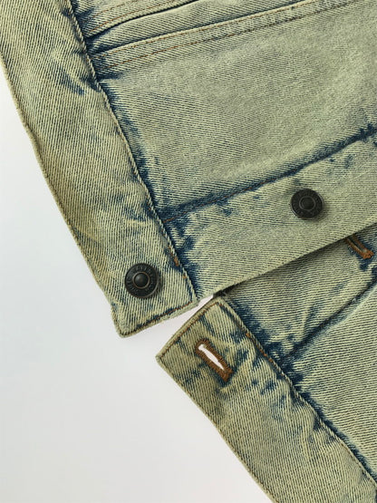 【中古品】【メンズ】 BALENCIAGA バレンシアガ BACK LOGO CRUSH DENIM JACKET 557351 バックロゴ クラッシュ デニムジャケット 141-251211-rt-10-tag サイズ：46 カラー：ライトインディゴ 万代Net店