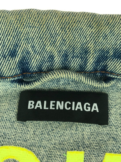 【中古品】【メンズ】 BALENCIAGA バレンシアガ BACK LOGO CRUSH DENIM JACKET 557351 バックロゴ クラッシュ デニムジャケット 141-251211-rt-10-tag サイズ：46 カラー：ライトインディゴ 万代Net店