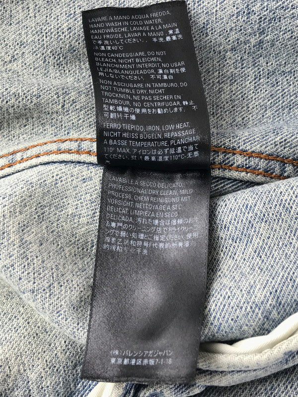 【中古品】【メンズ】 BALENCIAGA バレンシアガ BACK LOGO CRUSH DENIM JACKET 557351 バックロゴ クラッシュ デニムジャケット 141-251211-rt-10-tag サイズ：46 カラー：ライトインディゴ 万代Net店