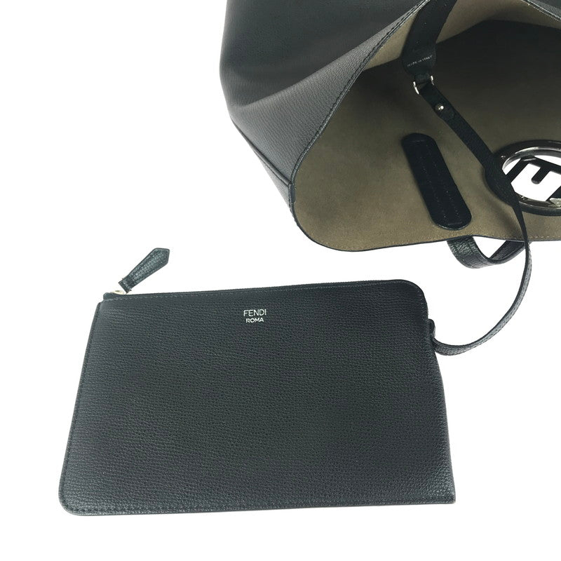 【中古品】【レディース】 FENDI フェンディ LOGO LEATHER TOTE BAG 8BH348 ロゴ レザー トートバッグ カバン 180-251212-yy-03-tag カラー：ブラック 万代Net店