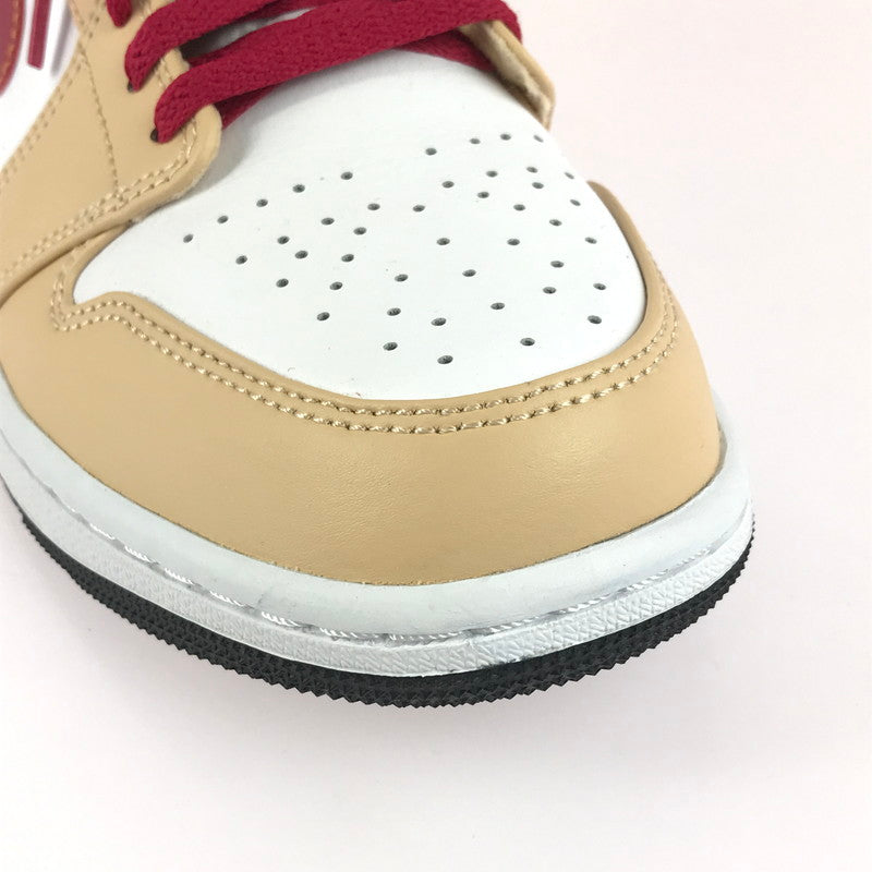 【中古美品】【メンズ】 NIKE ナイキ AIR JORDAN １ MID BEIGE CARDINAL RED 554724-201 エアジョーダン1 ミッド スニーカー 靴 160-251211-rt-11-tag サイズ：27cm US 9 カラー：BEIGE/CARDINAL RED 万代Net店