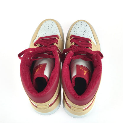 【中古美品】【メンズ】 NIKE ナイキ AIR JORDAN １ MID BEIGE CARDINAL RED 554724-201 エアジョーダン1 ミッド スニーカー 靴 160-251211-rt-11-tag サイズ：27cm US 9 カラー：BEIGE/CARDINAL RED 万代Net店