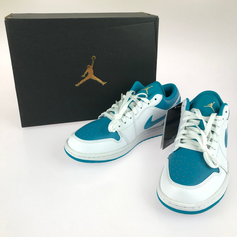 【中古美品】【メンズ】 NIKE ナイキ AIR JORDAN 1 LOW 553558-174 エアジョーダン 1 ロー スニーカー 靴 160-251211-rt-12-tag サイズ：27.5cm US 9.5 カラー：WHITE/CELESTIAL GOLD-AQUATONE 万代Net店