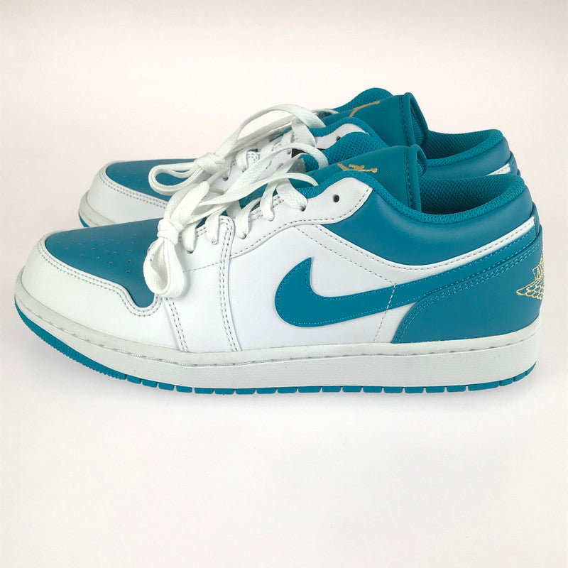 【中古美品】【メンズ】 NIKE ナイキ AIR JORDAN 1 LOW 553558-174 エアジョーダン 1 ロー スニーカー 靴 160-251211-rt-12-tag サイズ：27.5cm US 9.5 カラー：WHITE/CELESTIAL GOLD-AQUATONE 万代Net店