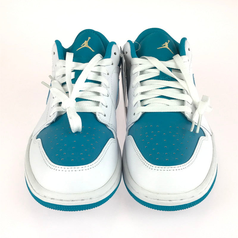 【中古美品】【メンズ】 NIKE ナイキ AIR JORDAN 1 LOW 553558-174 エアジョーダン 1 ロー スニーカー 靴 160-251211-rt-12-tag サイズ：27.5cm US 9.5 カラー：WHITE/CELESTIAL GOLD-AQUATONE 万代Net店