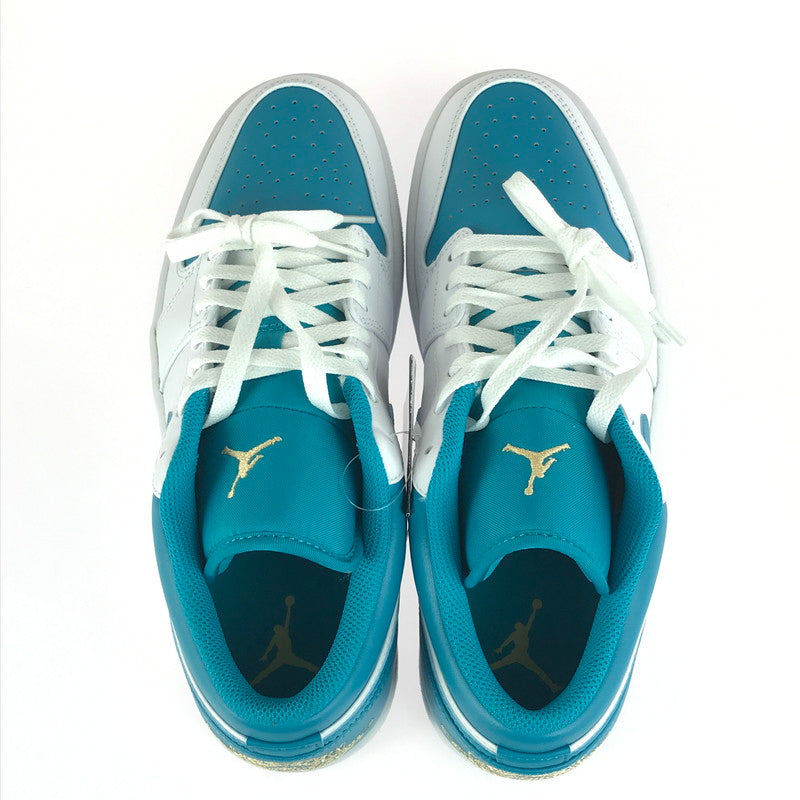 【中古美品】【メンズ】 NIKE ナイキ AIR JORDAN 1 LOW 553558-174 エアジョーダン 1 ロー スニーカー 靴 160-251211-rt-12-tag サイズ：27.5cm US 9.5 カラー：WHITE/CELESTIAL GOLD-AQUATONE 万代Net店