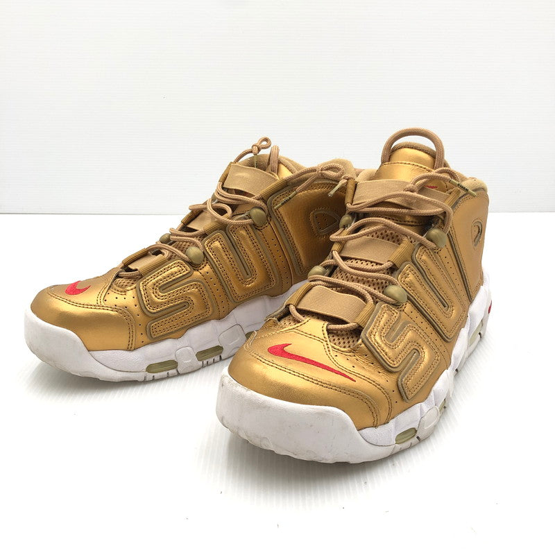 【中古品】【メンズ】 NIKE ナイキ × SUPREME シュプリーム コラボ AIR MORE UPTEMPO 902290-700 エア モア アップテンポ スニーカー 靴 160-251212-yy-16-tag サイズ：27.5cm/US9.5 カラー：METALLIC GOLD/WHITE 万代Net店
