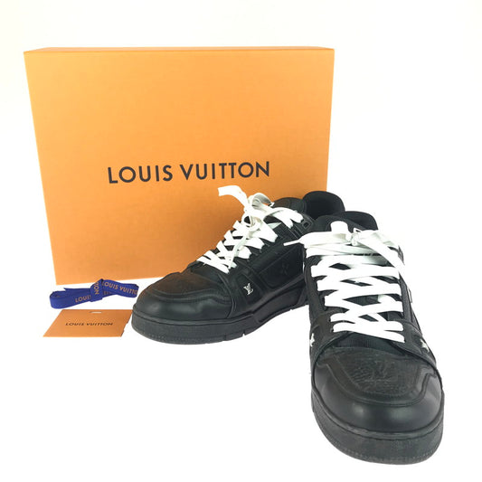 【中古品】【メンズ】 LOUIS VUITTON ルイ・ヴィトン LV トレイナースニーカー 1AARF3 牛革 イタリア製 シューズ 靴 179-251212-yy-01-tag サイズ：27.5cm/UK8.5 カラー：ブラック 万代Net店