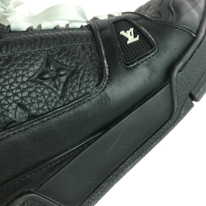 【中古品】【メンズ】 LOUIS VUITTON ルイ・ヴィトン LV トレイナースニーカー 1AARF3 牛革 イタリア製 シューズ 靴 179-251212-yy-01-tag サイズ：27.5cm/UK8.5 カラー：ブラック 万代Net店