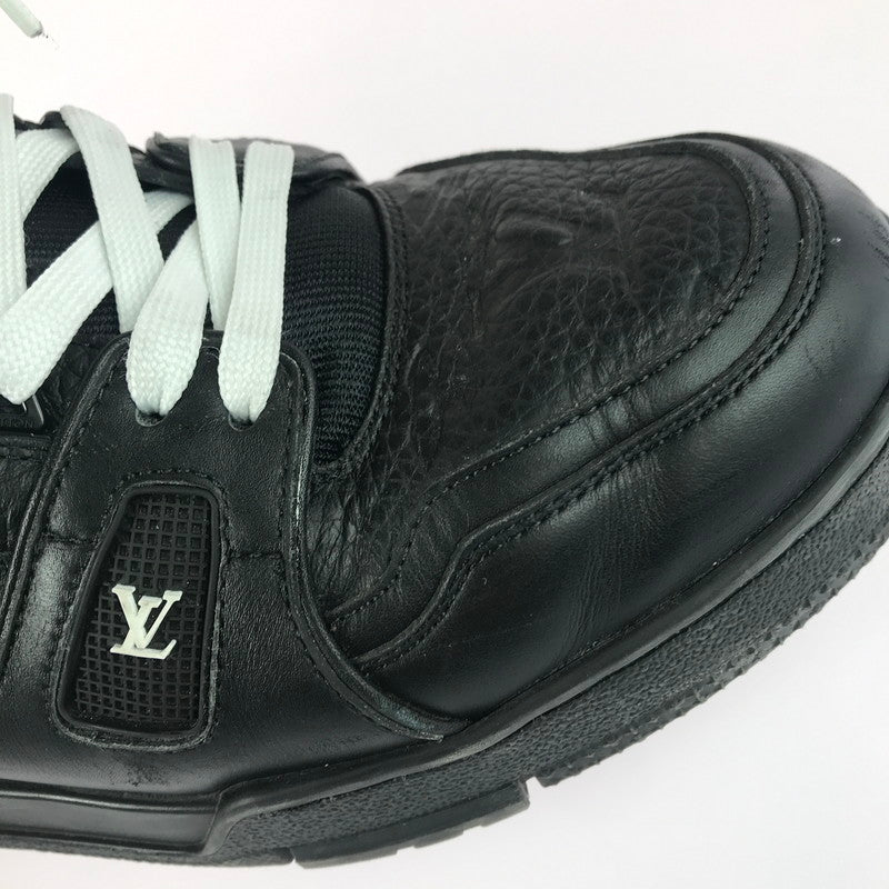 【中古品】【メンズ】 LOUIS VUITTON ルイ・ヴィトン LV トレイナースニーカー 1AARF3 牛革 イタリア製 シューズ 靴 179-251212-yy-01-tag サイズ：27.5cm/UK8.5 カラー：ブラック 万代Net店