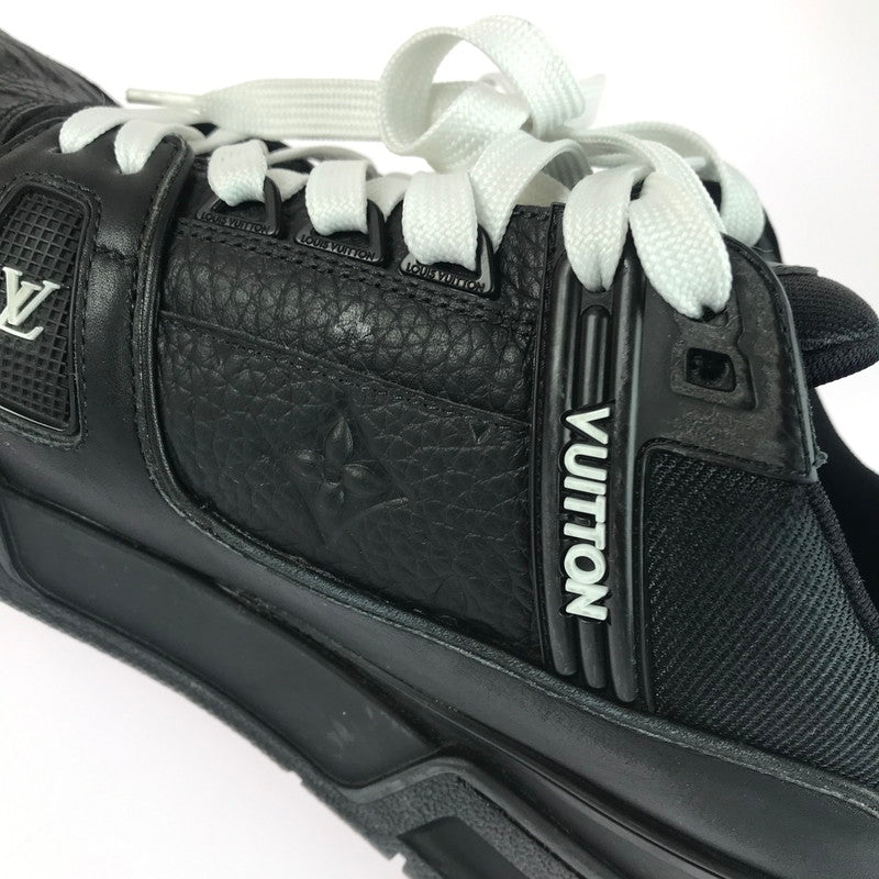 【中古品】【メンズ】 LOUIS VUITTON ルイ・ヴィトン LV トレイナースニーカー 1AARF3 牛革 イタリア製 シューズ 靴 179-251212-yy-01-tag サイズ：27.5cm/UK8.5 カラー：ブラック 万代Net店