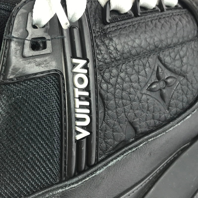 【中古品】【メンズ】 LOUIS VUITTON ルイ・ヴィトン LV トレイナースニーカー 1AARF3 牛革 イタリア製 シューズ 靴 179-251212-yy-01-tag サイズ：27.5cm/UK8.5 カラー：ブラック 万代Net店