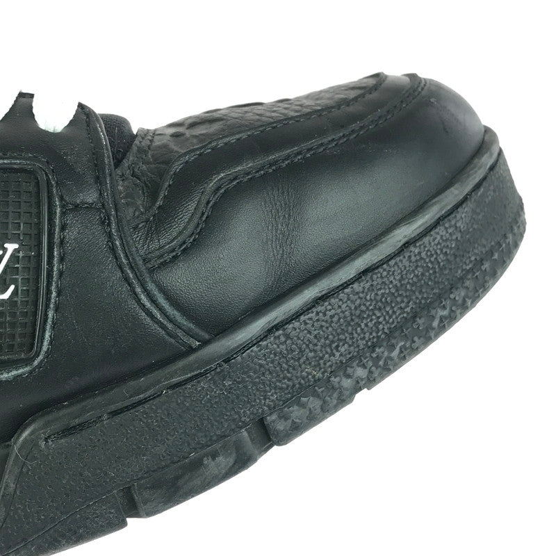 【中古品】【メンズ】 LOUIS VUITTON ルイ・ヴィトン LV トレイナースニーカー 1AARF3 牛革 イタリア製 シューズ 靴 179-251212-yy-01-tag サイズ：27.5cm/UK8.5 カラー：ブラック 万代Net店