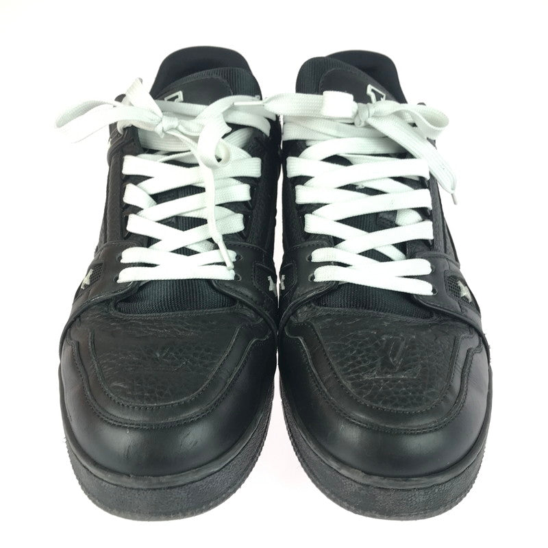 【中古品】【メンズ】 LOUIS VUITTON ルイ・ヴィトン LV トレイナースニーカー 1AARF3 牛革 イタリア製 シューズ 靴 179-251212-yy-01-tag サイズ：27.5cm/UK8.5 カラー：ブラック 万代Net店