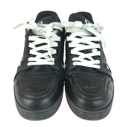 【中古品】【メンズ】 LOUIS VUITTON ルイ・ヴィトン LV トレイナースニーカー 1AARF3 牛革 イタリア製 シューズ 靴 179-251212-yy-01-tag サイズ：27.5cm/UK8.5 カラー：ブラック 万代Net店