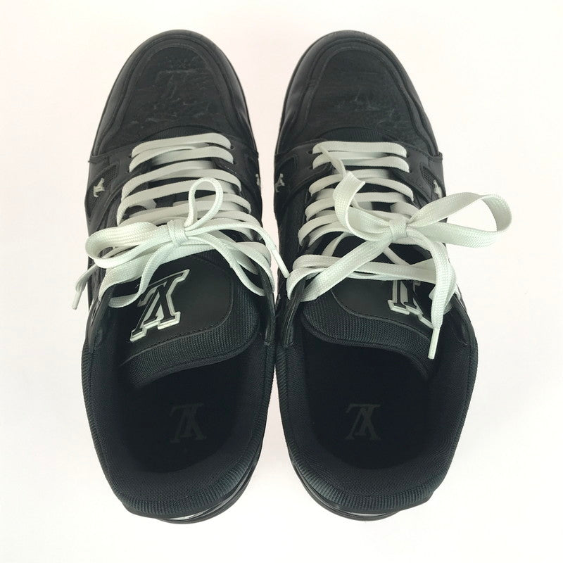 【中古品】【メンズ】 LOUIS VUITTON ルイ・ヴィトン LV トレイナースニーカー 1AARF3 牛革 イタリア製 シューズ 靴 179-251212-yy-01-tag サイズ：27.5cm/UK8.5 カラー：ブラック 万代Net店