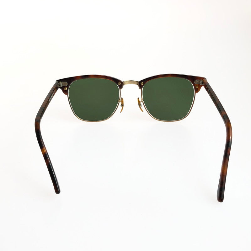 【中古品】【メンズ】 Ray-Ban レイバン CLUBMASTER SUNGLASSES W1117 クラブマスター サングラス BAUSCH ＆ LOMB社製 ボシュロム アイウェア アクセサリー 度入り 203-251217-na-08-tag カラー：ブラウン系 万代Net店