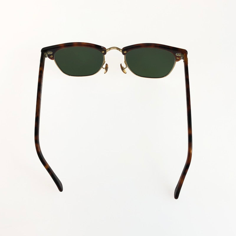 【中古品】【メンズ】 Ray-Ban レイバン CLUBMASTER SUNGLASSES W1117 クラブマスター サングラス BAUSCH ＆ LOMB社製 ボシュロム アイウェア アクセサリー 度入り 203-251217-na-08-tag カラー：ブラウン系 万代Net店