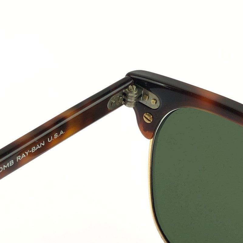 【中古品】【メンズ】 Ray-Ban レイバン CLUBMASTER SUNGLASSES W1117 クラブマスター サングラス BAUSCH ＆ LOMB社製 ボシュロム アイウェア アクセサリー 度入り 203-251217-na-08-tag カラー：ブラウン系 万代Net店