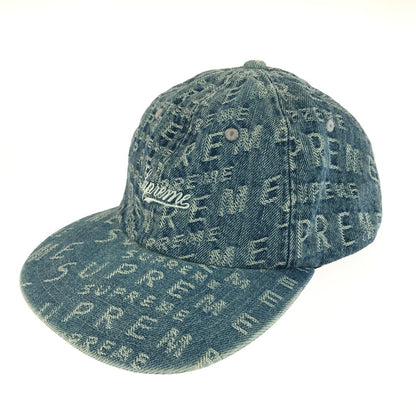 【中古品】【メンズ】 Supreme シュプリーム 21SS WARP JACQUARD LOGOS DENIM 6-PANEL ワープ ジャカード ロゴ デニム 6パネル キャップ 帽子 185-260108-na-08-tag カラー：ブルー 万代Net店