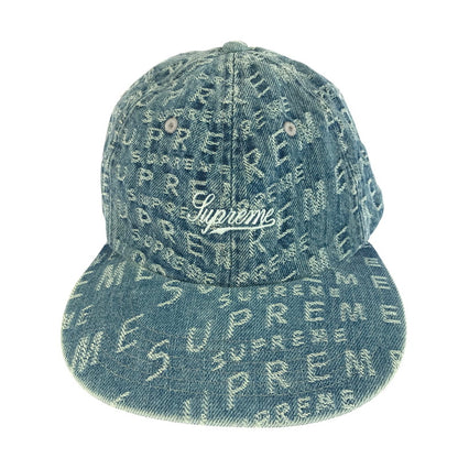 【中古品】【メンズ】 Supreme シュプリーム 21SS WARP JACQUARD LOGOS DENIM 6-PANEL ワープ ジャカード ロゴ デニム 6パネル キャップ 帽子 185-260108-na-08-tag カラー：ブルー 万代Net店